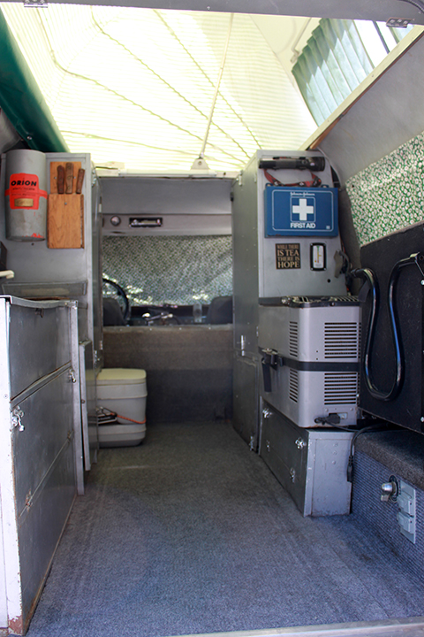 Green Rover's rear interior